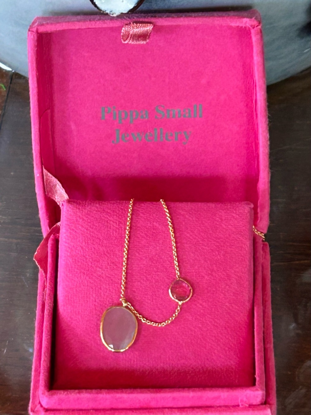 Vintage Pippa Small Aquamarine Tourmaline  18 k Necklace